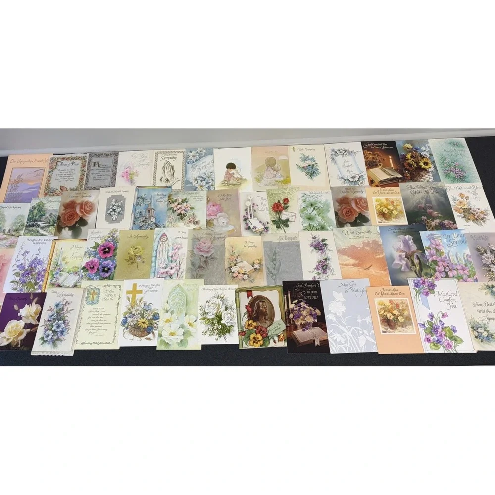 Vintage Sympathy Cards Fronts ONLY Scrapbooking Crafts Decoupage Lot of 50+